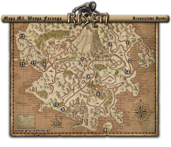 1, 2, 3 - (Mapa M5) Wyspa Faranga - kryształowe dyski | Rozdział 2 | Solucja Risen - Risen - poradnik do gry