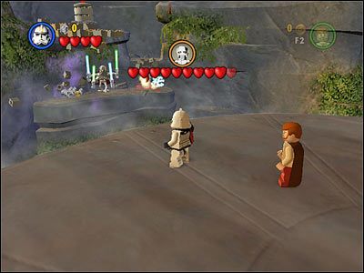 Za pierwszym razem strzel do dwóch kontenerów znajdujących się obok Generała, a wróci on na pole walki - Chapter 3 - General Grevious - Story Mode - Episode 3 - LEGO Star Wars: The Complete Saga - poradnik do gry