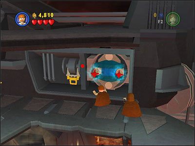 Idź w prawo, używając do spółki z Anakinem dostępnych urządzeń, które umożliwią Ci przejście dalej - Chapter 6 - Darth Vader - Story Mode - Episode 3 - LEGO Star Wars: The Complete Saga - poradnik do gry