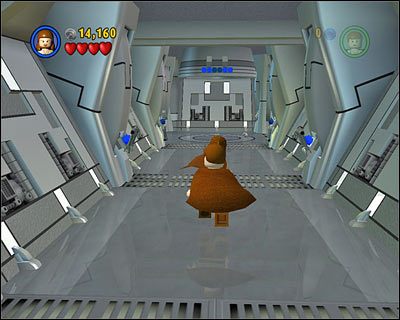 Użyj Mocy na każdym z sześciu niebieskich przełączników w korytarzu widocznym powyżej - Chapter 1 - Negotiations - Free Play - Episode 1 - LEGO Star Wars: The Complete Saga - poradnik do gry