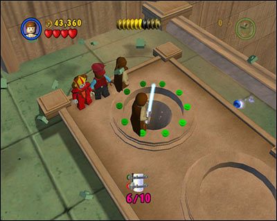 Kanister znajduje się w dziurze, do której wskakujemy chcąc zakończyć ten etap - Chapter 3 - Escape from Naboo - Free Play - Episode 1 - LEGO Star Wars: The Complete Saga - poradnik do gry