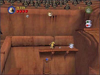 Wyskocz na platformy za kolumną, do której przywiązana jest Padme - Chapter 4 - Jedi Battle - Free Play - Episode 2 - LEGO Star Wars: The Complete Saga - poradnik do gry