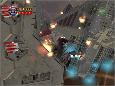 Kanistry na tym etapie to zawieszone w przestrzeni przedmioty wyglądające identycznie jak w Gunship Cavalry - Chapter 1 - Battle Over Coruscant - Free Play - Episode 3 - LEGO Star Wars: The Complete Saga - poradnik do gry