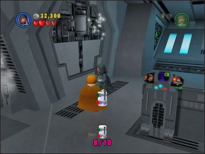 Ostatnie dwa kanistry znajdują się po obu stronach wejścia na mostek - Chapter 2 - Chancellor in Peril - Free Play - Episode 3 - LEGO Star Wars: The Complete Saga - poradnik do gry