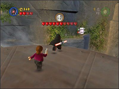 Wystarczy przeskoczyć na małą platformę tuż obok areny, na której toczymy pojedynek - Chapter 3 - General Grevious - Free Play - Episode 3 - LEGO Star Wars: The Complete Saga - poradnik do gry