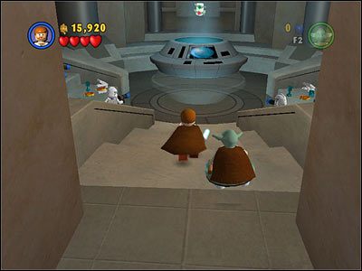 Tuż obok rozwidlenia drogi, w głębi ekranu znajdują się drzwi - Chapter 5 - Ruin of the Jedi - Free Play - Episode 3 - LEGO Star Wars: The Complete Saga - poradnik do gry