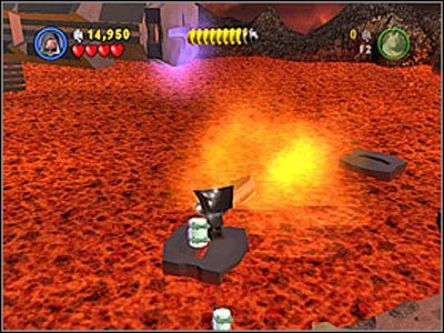 W pomieszczeniu z lawą na wysepce z lewej - Chapter 6 - Darth Vader - Free Play - Episode 3 - LEGO Star Wars: The Complete Saga - poradnik do gry