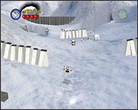Tak samo jak w punkcie #4, przewróć 10 AT-ST w drugiej sekcji poziomu - Chapter 1 - Hoth Battle - Free Play - Episode 5 - LEGO Star Wars: The Complete Saga - poradnik do gry