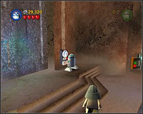 Po lewej stronie pomieszczenia, w którym w Story Mode dołączył do ciebie Luke znajduje się panel dla R2 - Chapter 1 - Jabba's Palace - Free Play - Episode 6 - LEGO Star Wars: The Complete Saga - poradnik do gry