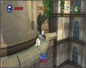 W lokacji, w której zaczynasz od wybicia szyb i wyjścia na zewnątrz z pomieszczenia, skieruj się w lewo i zeskocz na niższy poziom - Chapter 3 - Escape from Naboo - Challenges - Episode 1 - LEGO Star Wars: The Complete Saga - poradnik do gry