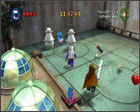 W ostatniej lokacji udaj się do dwóch klocków, stojących obok trzech kopułek w lewym górnym narożniku - Chapter 3 - Escape from Naboo - Challenges - Episode 1 - LEGO Star Wars: The Complete Saga - poradnik do gry