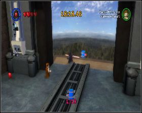 Po przejściu przez przepaść złóż statek znajdujący się z lewej i użyj dwóch dźwignij, które otworzą wrota hangaru - Chapter 6 - Darth Maul - Challenges - Episode 1 - LEGO Star Wars: The Complete Saga - poradnik do gry