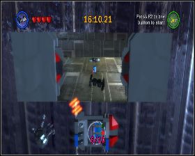 W hangarze TIE, do którego można dolecieć skręcając w prawo, po wyleceniu z zamkniętej lokacji - Chapter 1 - Bounty Hunter Pursuit - Challenges - Episode 2 - LEGO Star Wars: The Complete Saga - poradnik do gry