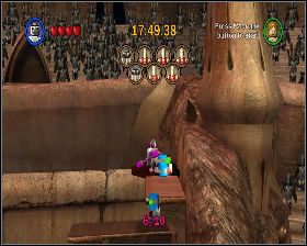 Wysoko, na prawo od słupa z Obi Wanem - Chapter 4 - Jedi Battle - Challenges - Episode 2 - LEGO Star Wars: The Complete Saga - poradnik do gry