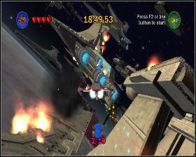 Pomiędzy krążownikami, po eksplozji jednego z nich - Chapter 1 - Battle Over Coursant - Challenges - Episode 3 - LEGO Star Wars: The Complete Saga - poradnik do gry