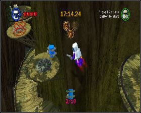 Po uwolnieniu pierwszego Wookie przeleć na mniejszą platformę z lewej - Chapter 4 - Defense of Kashyyyk - Challenges - Episode 3 - LEGO Star Wars: The Complete Saga - poradnik do gry