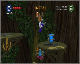 Na drugim skrzyżowaniu udaj się w lewo i użyj kotwicy, aby dostać się na platformę z prawej - Chapter 4 - Defense of Kashyyyk - Challenges - Episode 3 - LEGO Star Wars: The Complete Saga - poradnik do gry