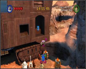 Przy ogromnym pojeździe, w którym mieszkają handlarze robotami - Chapter 2 - Through the Jundland Wastes - Challenges - Episode 4 - LEGO Star Wars: The Complete Saga - poradnik do gry