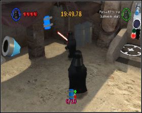 W pierwszej lokacji przy drzwiach z prawej strony - Chapter 3 - Mos Eisley Spaceport - Challenges - Episode 4 - LEGO Star Wars: The Complete Saga - poradnik do gry