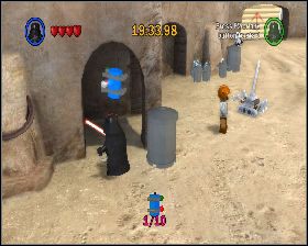W pierwszej lokacji we wnęce muru z lewej - Chapter 3 - Mos Eisley Spaceport - Challenges - Episode 4 - LEGO Star Wars: The Complete Saga - poradnik do gry