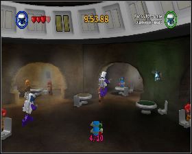 W barze, na jednym ze stolików przy ścianie - Chapter 3 - Mos Eisley Spaceport - Challenges - Episode 4 - LEGO Star Wars: The Complete Saga - poradnik do gry