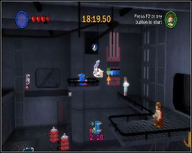 W lokacji z wózkiem i kilkoma przyciskami na ziemi - Chapter 5 - Death Star Escape - Challenges - Episode 4 - LEGO Star Wars: The Complete Saga - poradnik do gry