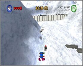 Aby dostać się do trzeciego musisz zabrać bombę sprzed tunelu, przelecieć przez niego i wysadzić w powietrze mur z prawej - Chapter 1 - Hoth Battle - Challenges - Episode 5 - LEGO Star Wars: The Complete Saga - poradnik do gry