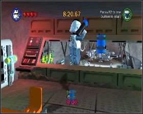 Na skrzyżowaniu, gdzie znalazłeś poprzedni kanister, skręć w prawo i wejdź do pomieszczenia - Chapter 2 - Escape from Echo Base - Challenges - Episode 5 - LEGO Star Wars: The Complete Saga - poradnik do gry