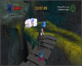 W tunelu użyj mocy Sitha, aby zbudować most i przeprawić się na półkę skalną z prawej - Chapter 4 - Dagobah - Challenges - Episode 5 - LEGO Star Wars: The Complete Saga - poradnik do gry