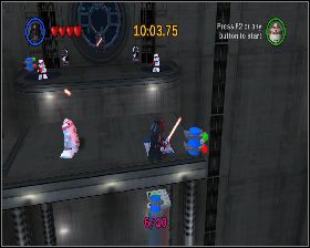 W prawym narożniku platformy, w pomieszczeniu, gdzie Vader rzuca w ciebie różnymi przedmiotami - Chapter 5 - Cloud City Trap - Challenges - Episode 5 - LEGO Star Wars: The Complete Saga - poradnik do gry