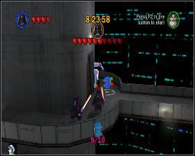 W tej samej lokacji, za narożnikiem budynku, przy panelu - Chapter 5 - Cloud City Trap - Challenges - Episode 5 - LEGO Star Wars: The Complete Saga - poradnik do gry