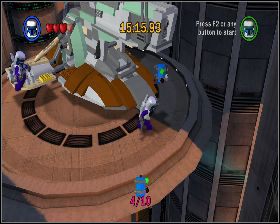 Po ostatnim kanistrze idź ciągle przed siebie i przejdź przez drzwi z prawej - Chapter 6 - Betrayal Over Bespin - Challenges - Episode 5 - LEGO Star Wars: The Complete Saga - poradnik do gry