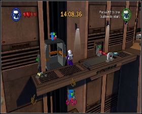 W dalszej części etapu skorzystaj z kotwicy, aby dostać się na wyższą platformę, a potem wskocz na dach windy - Chapter 6 - Betrayal Over Bespin - Challenges - Episode 5 - LEGO Star Wars: The Complete Saga - poradnik do gry