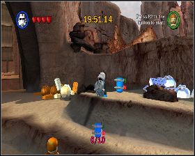 W pierwszej lokacji, na podwyższeniu z prawej - Chapter 1 - Jabba's Palace - Challenges - Episode 6 - LEGO Star Wars: The Complete Saga - poradnik do gry