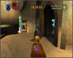 W rozległej sali użyj mocy na białym obiekcie we wnęce z prawej - Chapter 1 - Jabba's Palace - Challenges - Episode 6 - LEGO Star Wars: The Complete Saga - poradnik do gry