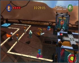 Na pokładzie statku, przy górnej tarczy - Chapter 2 - The Great Pit of Carkoon - Challenges - Episode 6 - LEGO Star Wars: The Complete Saga - poradnik do gry