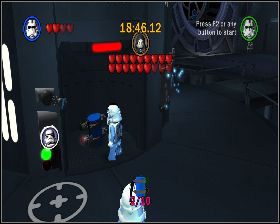 W środkowej części lokacji podejdź do pierwszego panelu i otwórz drzwi - Chapter 5 - Jedi Destiny - Challenges - Episode 6 - LEGO Star Wars: The Complete Saga - poradnik do gry