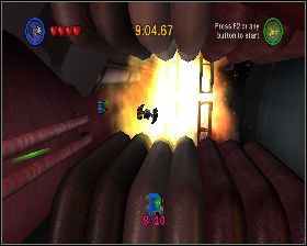 W drugiej części ucieczki z lewej strony ekranu - Chapter 6 - Into the Death Star - Challenges - Episode 6 - LEGO Star Wars: The Complete Saga - poradnik do gry