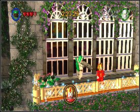 Zeskocz nad dół, przejdź w prawo i skorzystaj z haka, aby dotrzeć na wyższą platformę. Następnie przeleć na balkon z prawej. - Bounty Hunter Missions - Dodatki - LEGO Star Wars: The Complete Saga - poradnik do gry