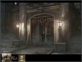 Spróbuj zadzwonić dzwonkiem (pomiędzy dużą bramą a furtką) - niestety - jest zepsuty - Rozdział piąty (1) | Opis przejścia Black Mirror II - Black Mirror II - poradnik do gry