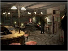 Podejdź do drzwi pubu i otwórz je (w znany Ci już sposób) przy pomocy wytrycha - Rozdział piąty (2) | Opis przejścia Black Mirror II - Black Mirror II - poradnik do gry