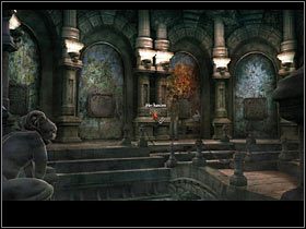 Tam przyjrzyj się wszystkim czterem tablicom w arkadowych wnękach - Rozdział szósty (1) | Opis przejścia Black Mirror II - Black Mirror II - poradnik do gry