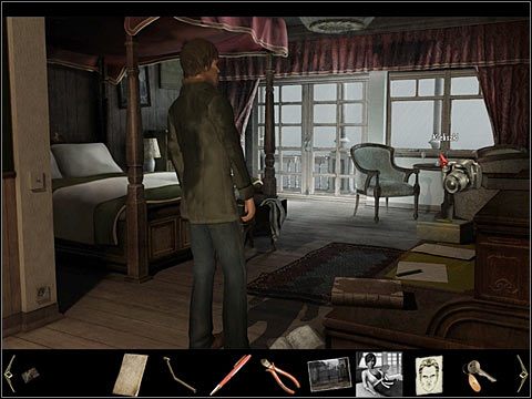 Kieliszki do wina - stoją na stoliku w hotelowym pokoju Angeliny (po prawej, w głębi, przy oknie) - Dodatki (1) | Opis przejścia Black Mirror II - Black Mirror II - poradnik do gry