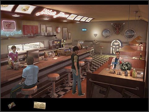 Lekarz - siedzi przy stoliku w barze u Biby - Dodatki (1) | Opis przejścia Black Mirror II - Black Mirror II - poradnik do gry