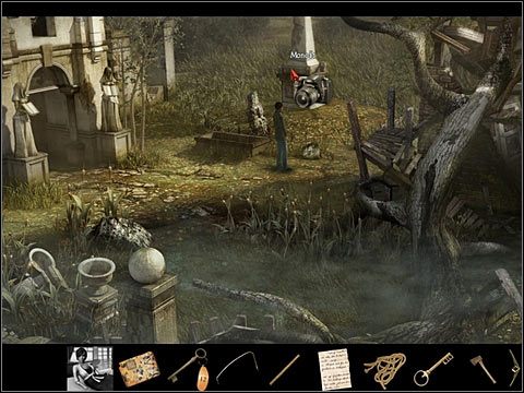 Monolit - w zamku w Walii, stoi przed wejściem do krypty, po prawej - Dodatki (2) | Opis przejścia Black Mirror II - Black Mirror II - poradnik do gry