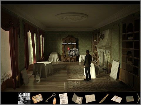 Lustro naścienne - znajduje się w sekretnym pokoju w zamku Black Mirror - Dodatki (2) | Opis przejścia Black Mirror II - Black Mirror II - poradnik do gry