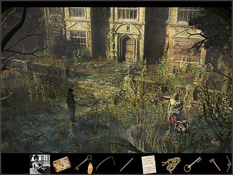 Posąg - stoi w ogrodzie w zamku w Walii (po prawej) - Dodatki (4) | Opis przejścia Black Mirror II - Black Mirror II - poradnik do gry