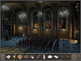 Podejdź do zabezpieczonych drzwi (zbliżenie) i potraktuj taśmę policyjną zmywaczem do paznokci - Scuola (1) | Wenecja | Chronicles of Mystery Drzewo Życia - Chronicles of Mystery: Drzewo Życia - poradnik do gry