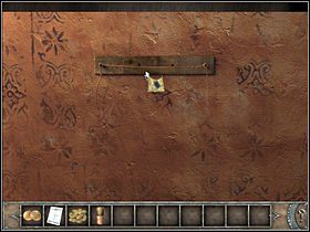 Teraz trzeba ją wysuszyć, podejdź więc do wieszaka w ścianie po prawej (zbliżenie) - Hotel, cz. 1 | Kair i Rejs | Chronicles of Mystery Drzewo Życia - Chronicles of Mystery: Drzewo Życia - poradnik do gry