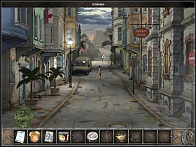 Po zabraniu hrabiego na posterunek podejdź do widocznego w głębi placu pomnika armaty (zbliżenie) - Cmentarz | Gibraltar | Chronicles of Mystery Drzewo Życia - Chronicles of Mystery: Drzewo Życia - poradnik do gry